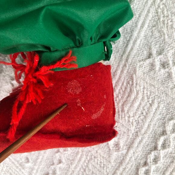 Vintage Handmade Smiling Clown Plush Embroidered Face Felt Shoes Large Cute - Picture 8 of 14